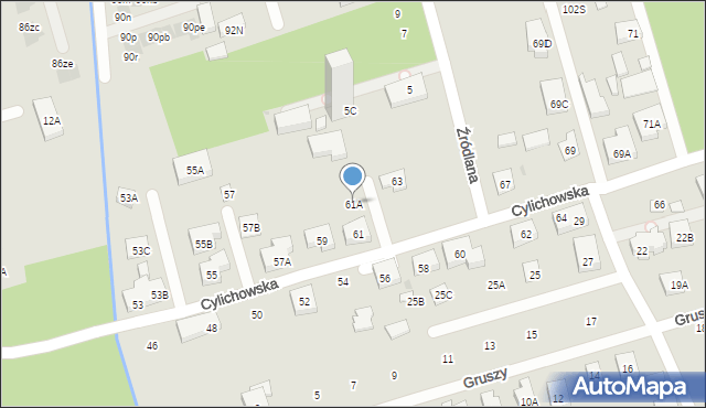 Warszawa, Cylichowska, 61A, mapa Warszawy