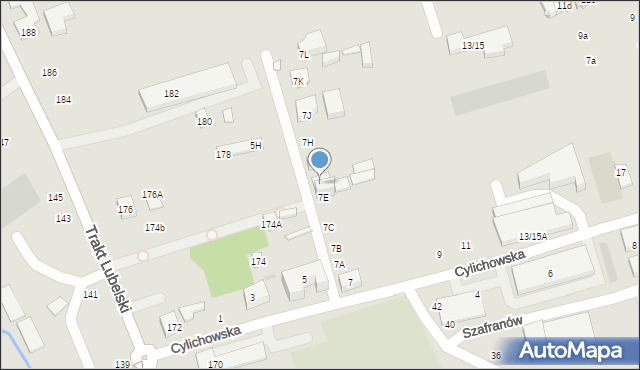 Warszawa, Cylichowska, 7F, mapa Warszawy