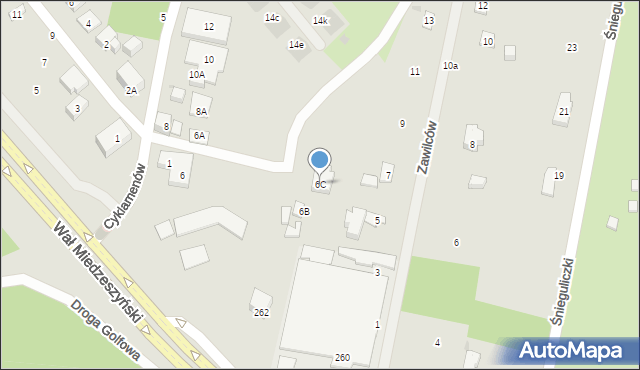 Warszawa, Cyklamenów, 6C, mapa Warszawy