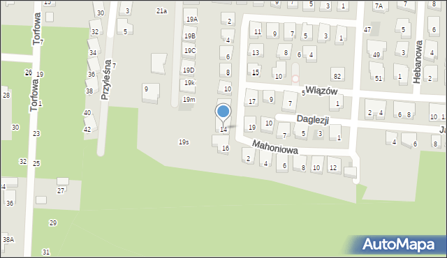 Warszawa, Cyprysowa, 14, mapa Warszawy