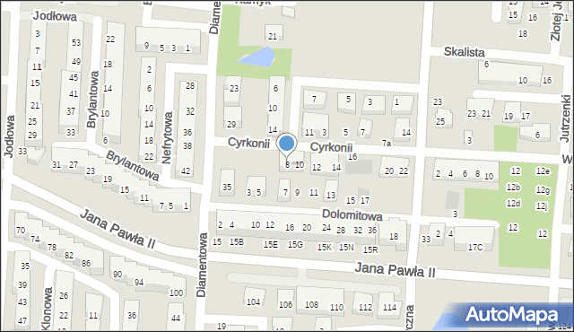 Warszawa, Cyrkonii, 8, mapa Warszawy
