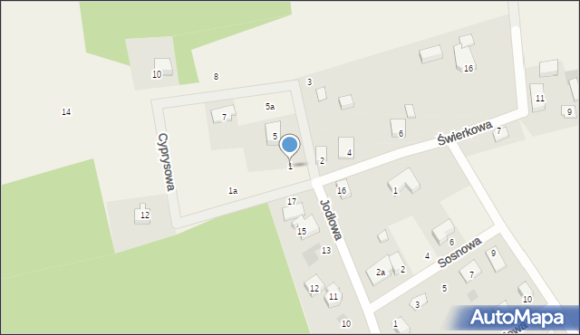 Wincentów, Cyprysowa, 1, mapa Wincentów