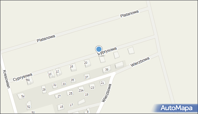 Witkowo Drugie, Cyprysowa, 24, mapa Witkowo Drugie