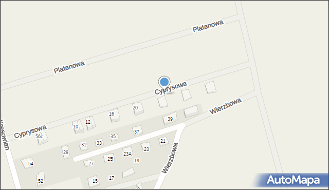 Witkowo Drugie, Cyprysowa, 24a, mapa Witkowo Drugie