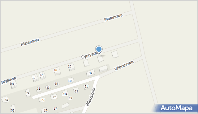 Witkowo Drugie, Cyprysowa, 28, mapa Witkowo Drugie