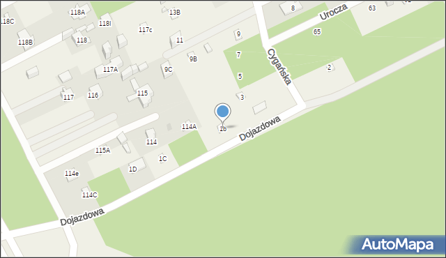 Wolica, Cygańska, 1b, mapa Wolica