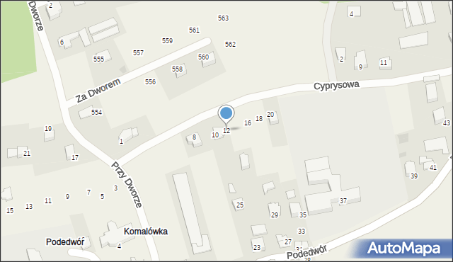 Wołowice, Cyprysowa, 12, mapa Wołowice