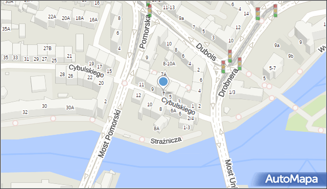 Wrocław, Cybulskiego Wojciecha, 7, mapa Wrocławia