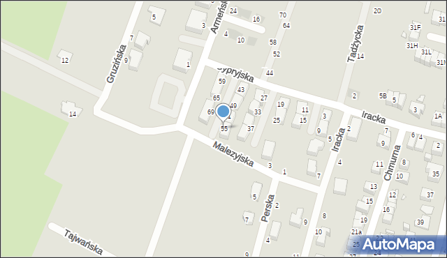 Wrocław, Cypryjska, 55, mapa Wrocławia