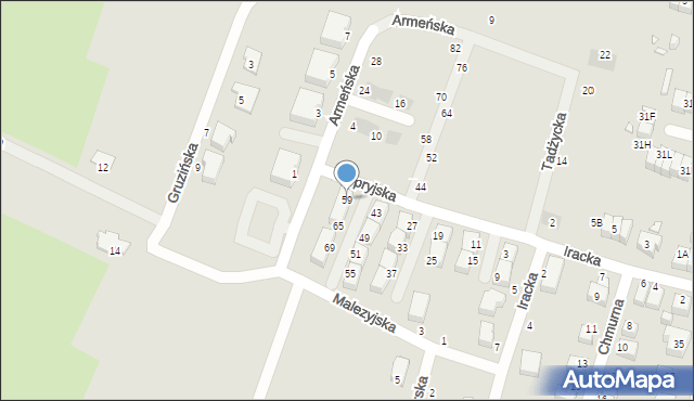 Wrocław, Cypryjska, 59, mapa Wrocławia