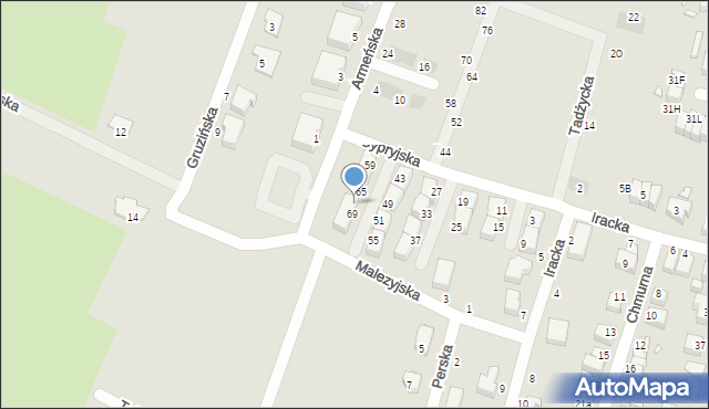 Wrocław, Cypryjska, 67, mapa Wrocławia