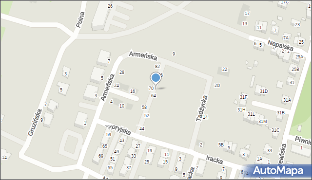 Wrocław, Cypryjska, 68, mapa Wrocławia