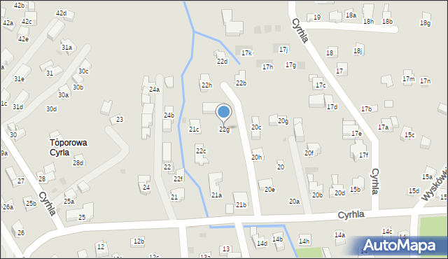 Zakopane, Cyrhla, 22g, mapa Zakopanego