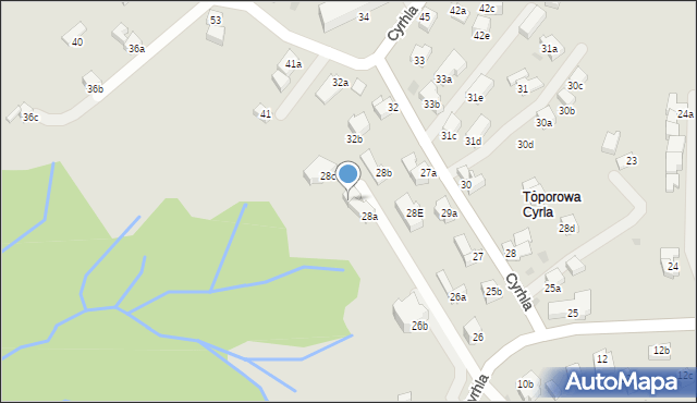 Zakopane, Cyrhla, 28f, mapa Zakopanego