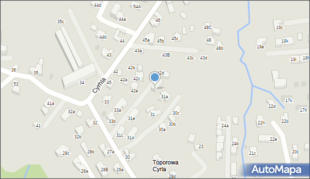 Zakopane, Cyrhla, 31b, mapa Zakopanego