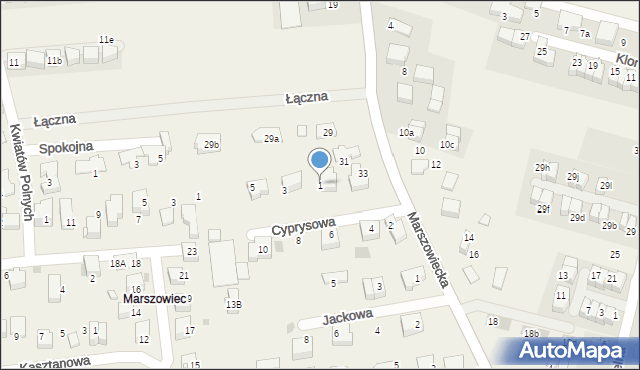 Zielonki, Cyprysowa, 1, mapa Zielonki