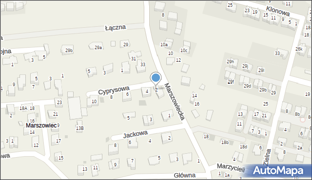 Zielonki, Cyprysowa, 2, mapa Zielonki