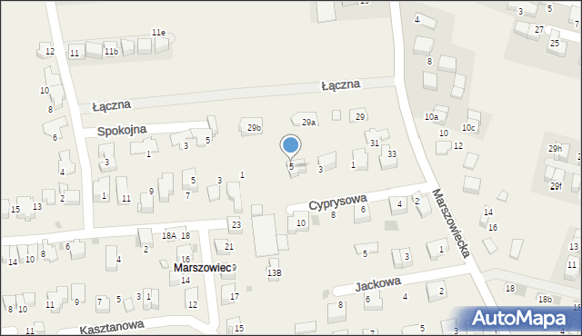 Zielonki, Cyprysowa, 5, mapa Zielonki