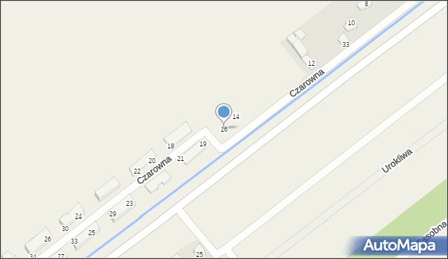 Bąkówka, Czarowna, 16, mapa Bąkówka