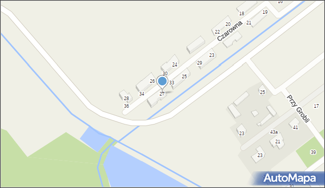 Bąkówka, Czarowna, 27, mapa Bąkówka