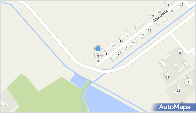 Bąkówka, Czarowna, 28, mapa Bąkówka