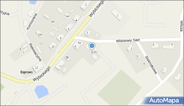 Bąkowo, Czereśniowa, 3, mapa Bąkowo