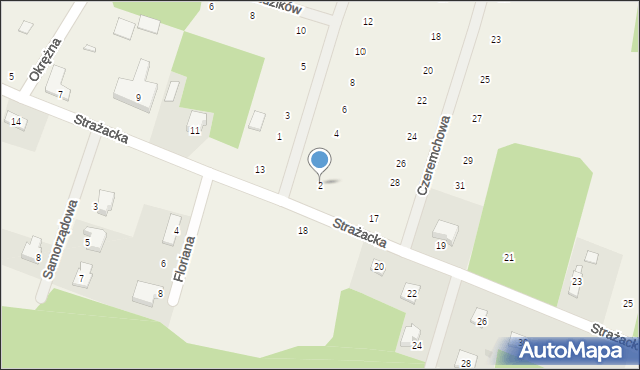 Bartoszówka, Czeremchowa, 2, mapa Bartoszówka