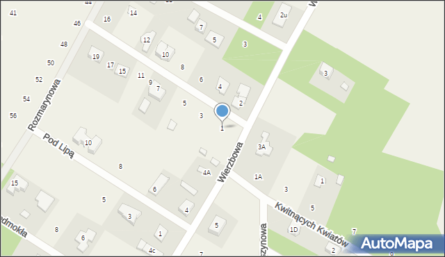 Baszkówka, Czerwonej Jarzębiny, 1, mapa Baszkówka