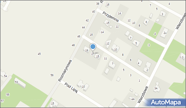 Baszkówka, Czerwonej Jarzębiny, 17, mapa Baszkówka
