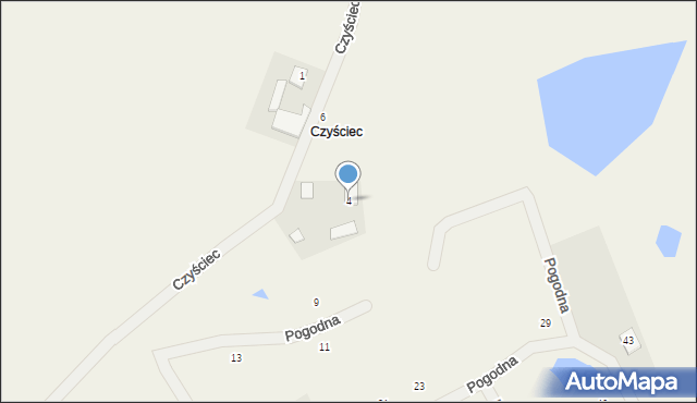 Będargowo, Czyściec, 4, mapa Będargowo