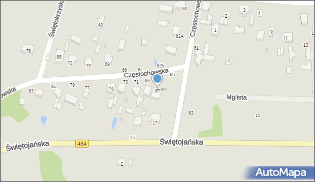 Bełchatów, Częstochowska, 67, mapa Bełchatów