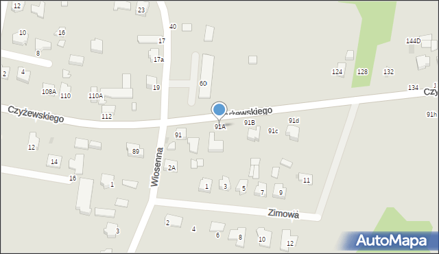Bełchatów, Czyżewskiego, gen., 91A, mapa Bełchatów