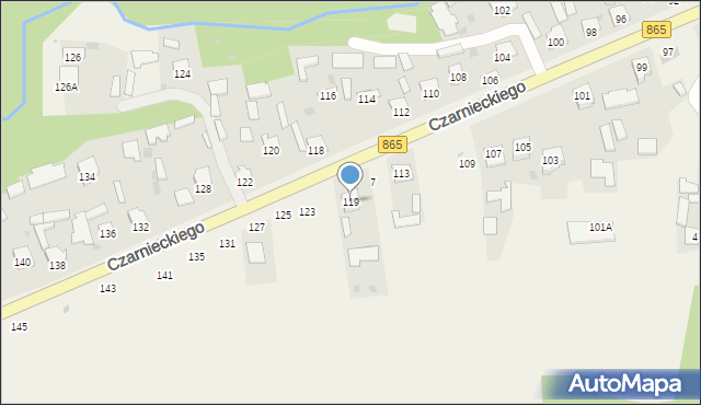 Bełżec, Czarnieckiego Stefana, hetm., 119, mapa Bełżec