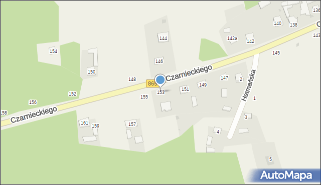 Bełżec, Czarnieckiego Stefana, hetm., 153, mapa Bełżec