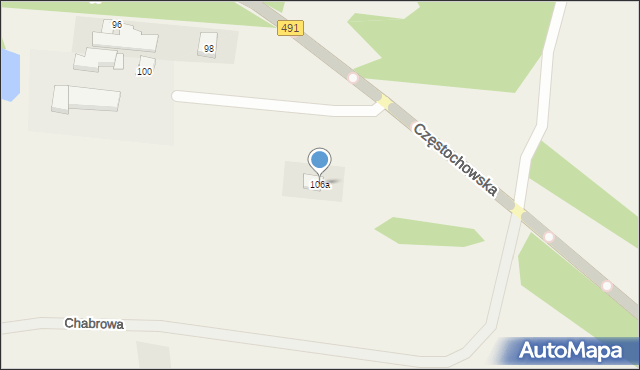 Biała, Częstochowska, 106a, mapa Biała
