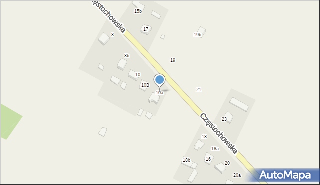 Biała, Częstochowska, 10a, mapa Biała