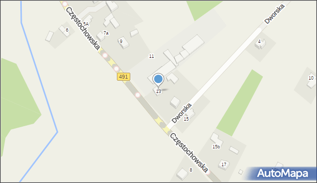 Biała, Częstochowska, 13, mapa Biała