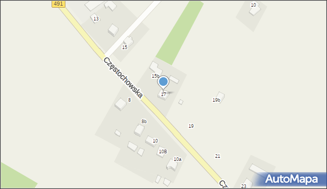 Biała, Częstochowska, 17, mapa Biała