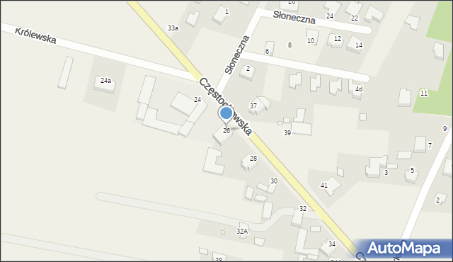 Biała, Częstochowska, 26, mapa Biała