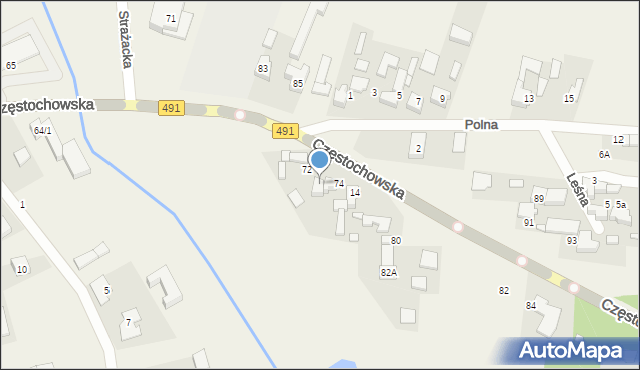 Biała, Częstochowska, 74a, mapa Biała