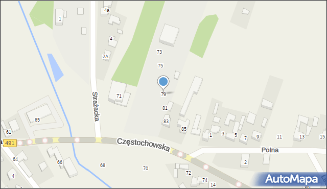 Biała, Częstochowska, 79, mapa Biała