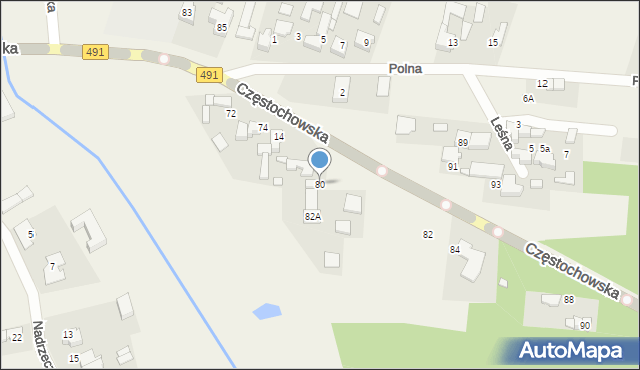 Biała, Częstochowska, 80, mapa Biała