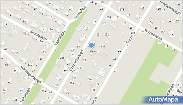 Biała Podlaska, Czerwińskiego Jana, 26, mapa Białej Podlaskiej