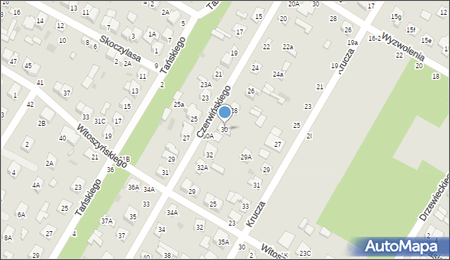 Biała Podlaska, Czerwińskiego Jana, 30, mapa Białej Podlaskiej