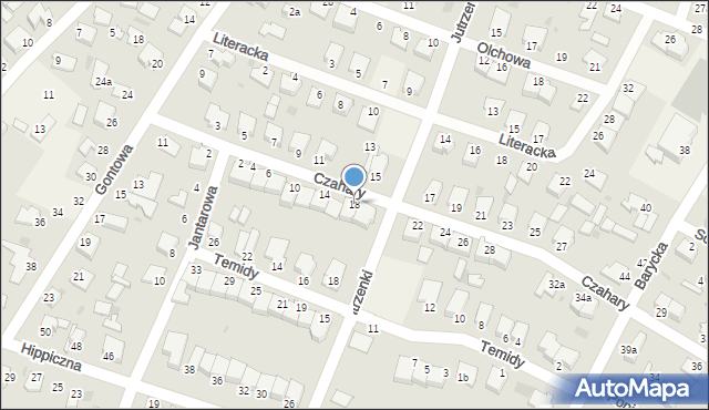 Białe Błota, Czahary, 18, mapa Białe Błota