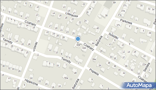 Białe Błota, Czahary, 32a, mapa Białe Błota