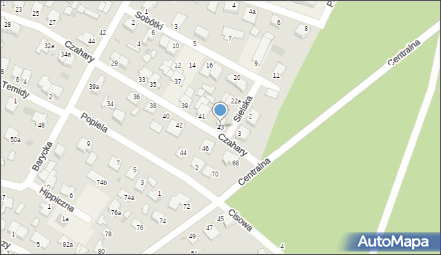 Białe Błota, Czahary, 43, mapa Białe Błota