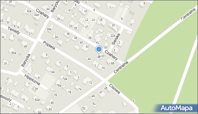 Białe Błota, Czahary, 46, mapa Białe Błota