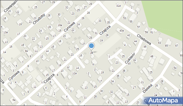 Białe Błota, Czajcza, 18, mapa Białe Błota