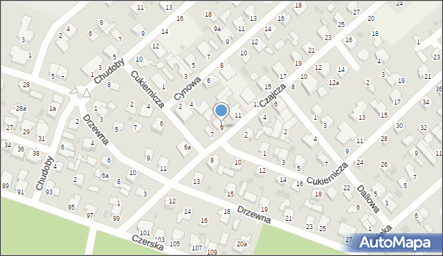 Białe Błota, Czajcza, 9, mapa Białe Błota